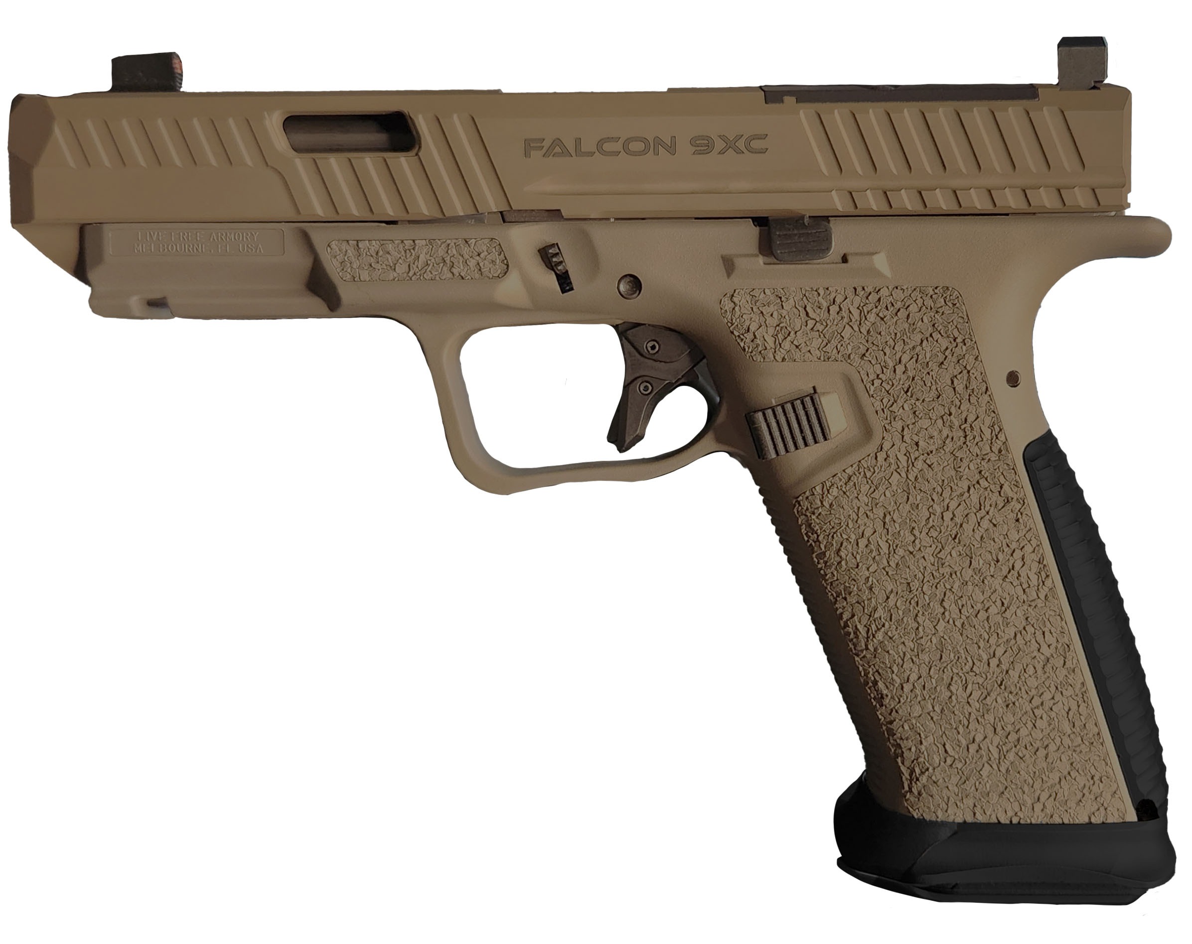 LFA FALCON 9XC 9MM 4 17RD FDE OR COMPENSAT