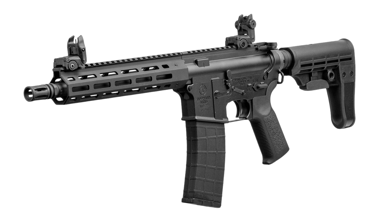 Tippmann Arms A101088 M4 Elite 22 LR 25+1 11" Black Parkerized Threaded Barrel, Black Parkerized Aluminum Receiver w/Picatinny Rail, M-LOK Handguard, Black T5 Arm Brace, Black Gen2 Grip