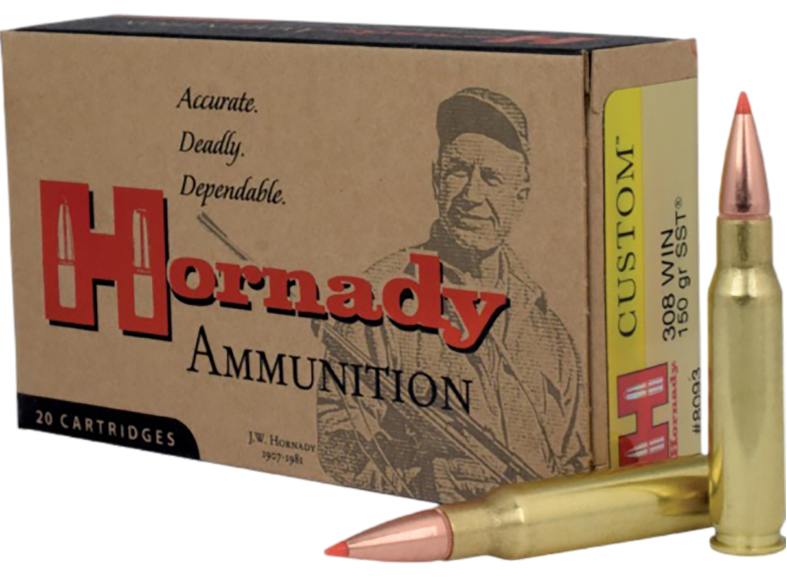 Hornady 8093 Custom 308Win 150gr Super Shock Tip 20 Per Box/10 Case
