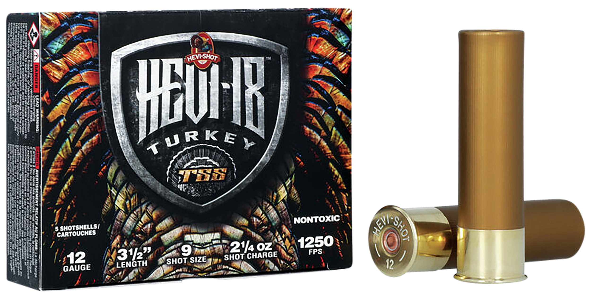 HEVI-Shot HS4509 HEVI-18 TSS Turkey 12Gauge 3.50" 2 1/4oz Tungsten 9Shot 5 Per Box/10 Case