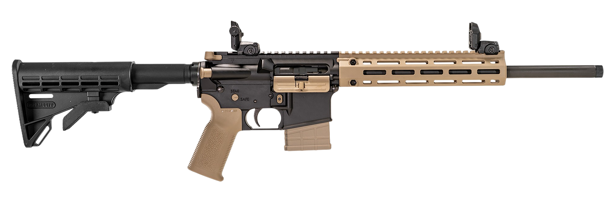 Tippmann Arms A101336 M4-22 LTE 22 LR 10+1 16" Black Parkerized Threaded Barrel, Matte Black Aluminum Receiver w/Picatinny Rail, FDE M-LOK Handguard, Composite Forend, Black Polymer Stock, FDE Gen2 Gr