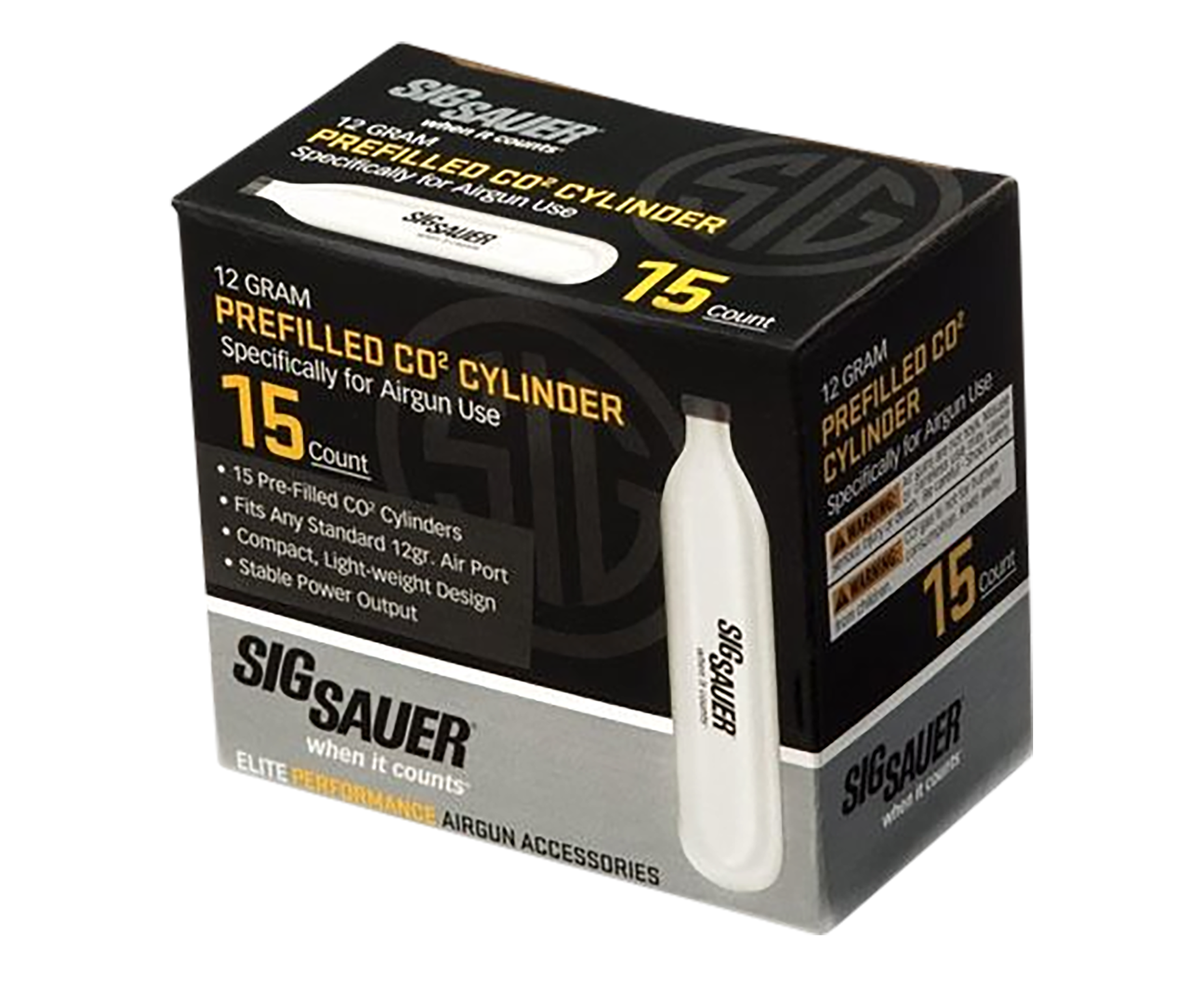 Sig Sauer Airguns AC1215 CO2 Cylinders 12 gram 15 Per Pack