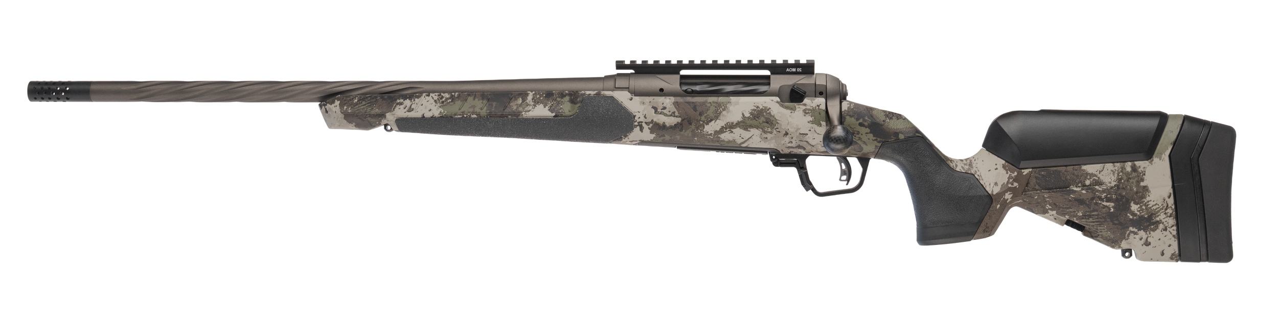 Savage Arms 32588 110 Core Hunter Pro 308 Win 3+1 20" Spiral Fluted Barrel, Savage Woodland Camo AccuStock w/AccuFit V2 Synthetic Stock, Left Hand