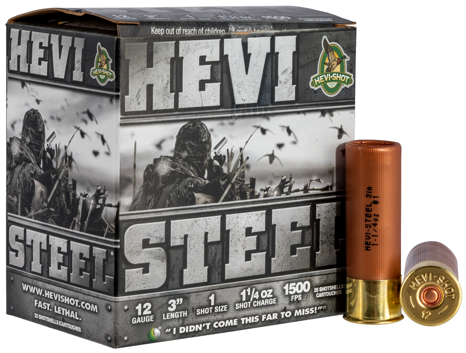 HEVI-Shot HS60001 HEVI-Steel  12Gauge 3" 1 1/4oz 1Shot 25 Per Box/10 Case