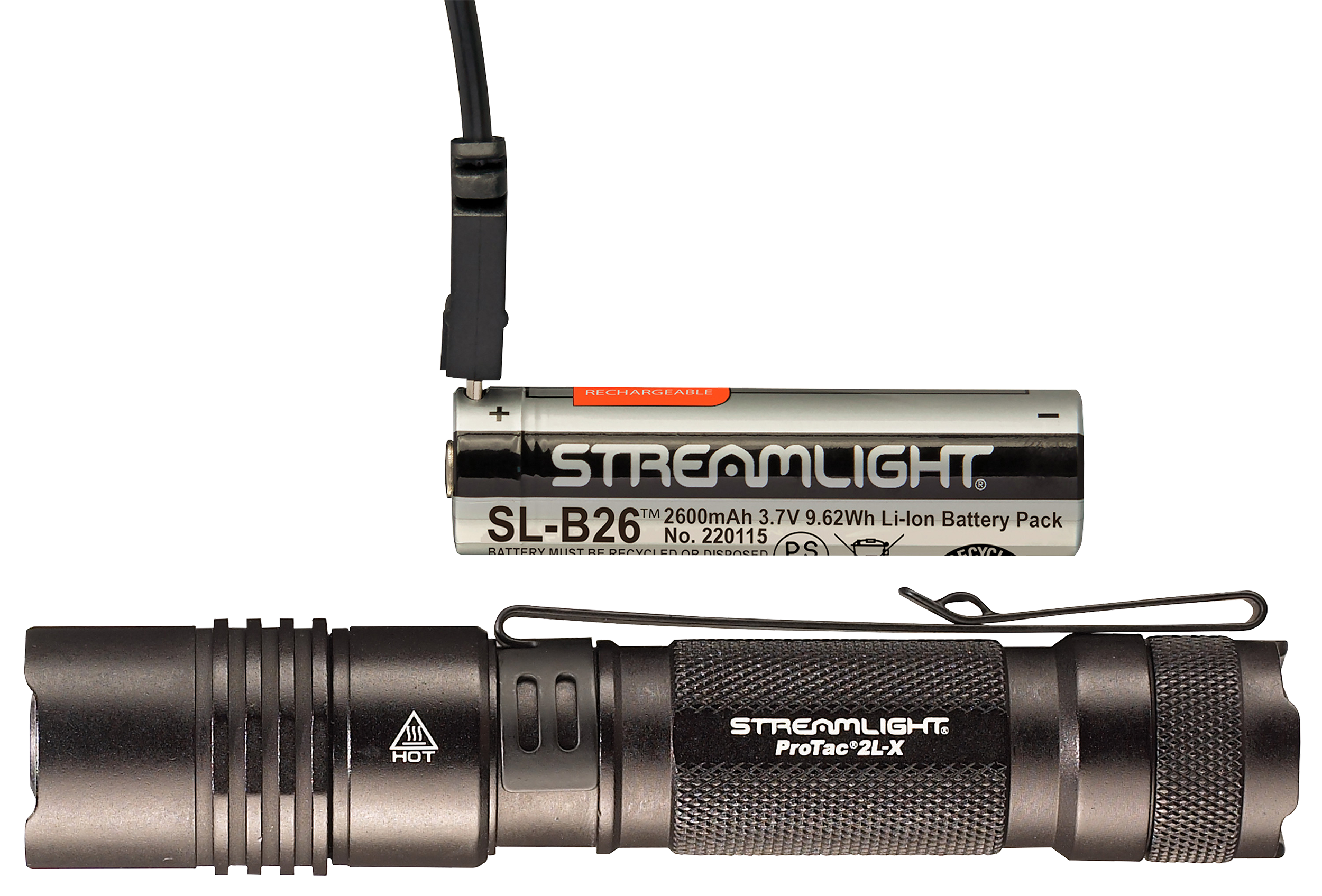 Streamlight 88082 ProTac 2L-X USB Flashlight Black Anodized 40/500 Lumens White LED