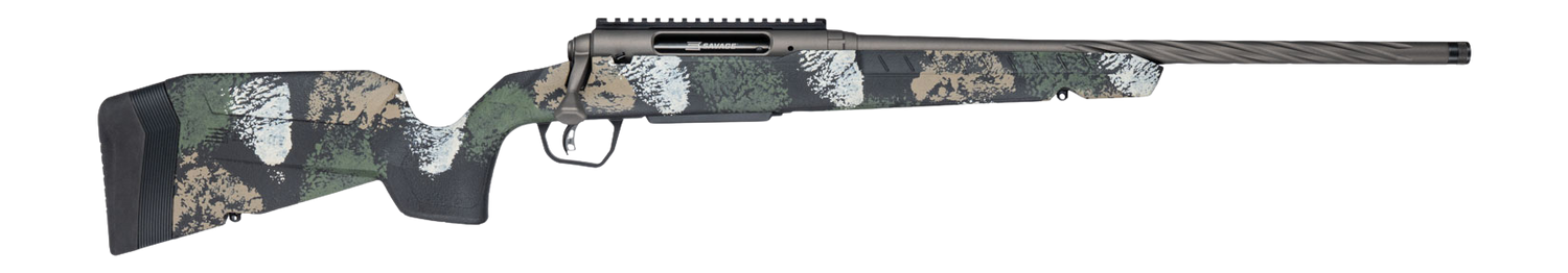 Savage Arms 33268 Axis 2 Pro 22 Creedmoor 4+1 20" Gun Metal Bronze Cerakote Spiral Fluted Threaded Barrel & Receiver w/Picatinny Rail, Forest SP Camo Fixed w/Pistol Grip Synthetic Stock, Right Hand