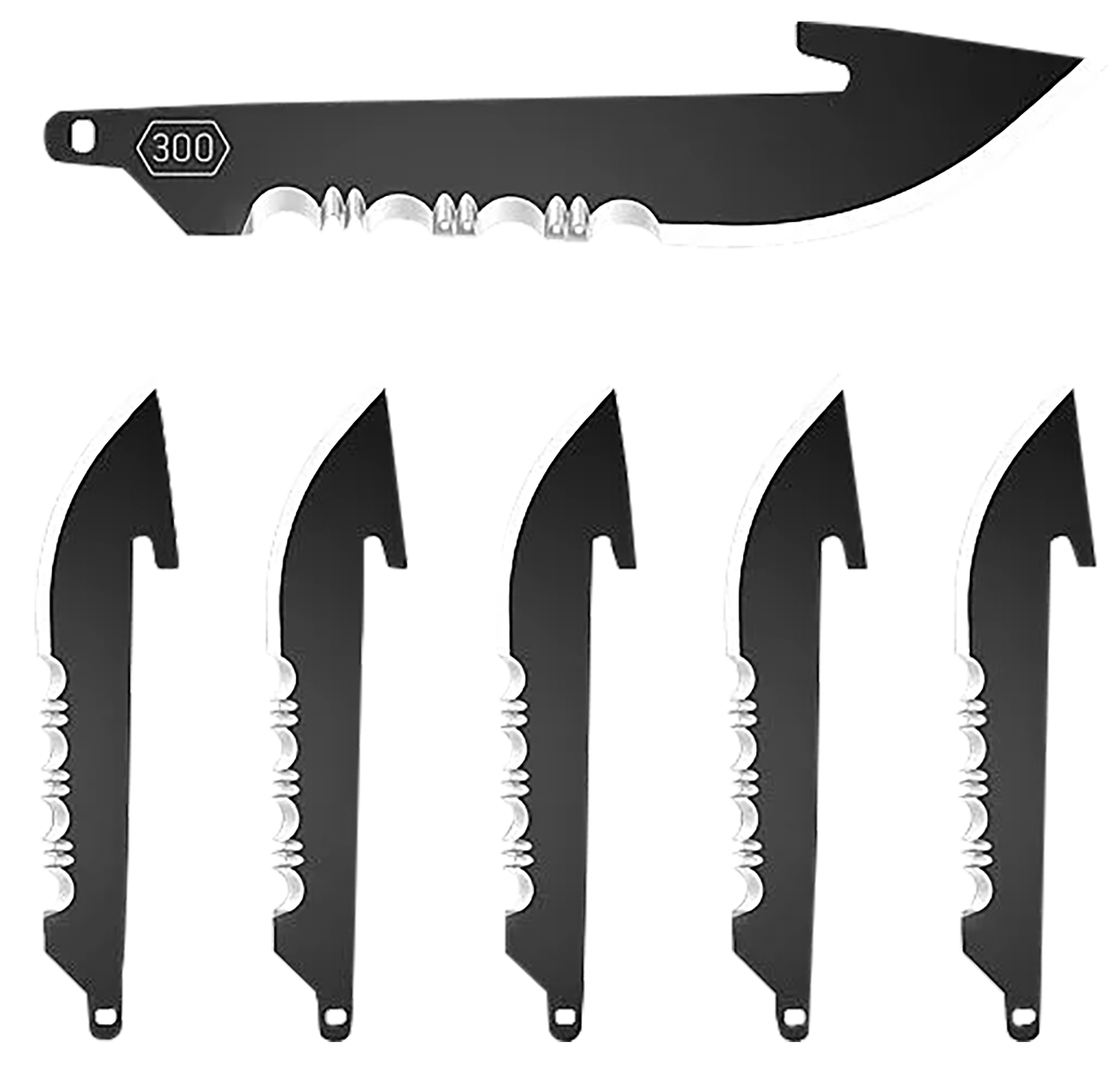 Outdoor Edge RRS30K6C Replacement Blades  6 3" Black Drop Point Serrated 420J2 SS Blades