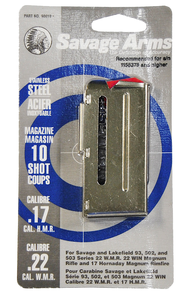Savage Arms 90019 93 Series  10rd 17 HMR/22 WMR Stainless Steel