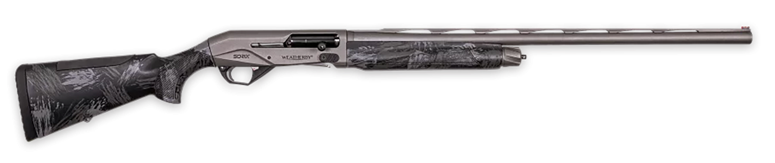 Weatherby XST1228MAG Sorix  Full Size 12 Gauge Semi-Auto 3" 2+1 28" Gray Cerakote Vent Rib Barrel & Drilled & Tapped Steel Receiver, Storm Camo Synthetic Stock w/Adj Shim, Ambidextrous