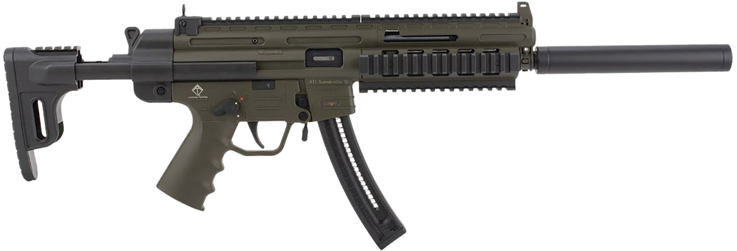 GSG GSG219GERGGSG1622G GSG-16  Full Size 22 LR 22+1 16.25" Black Green Polymer Receiver Black Collapsible w/Storage Compartment Stock Right Hand