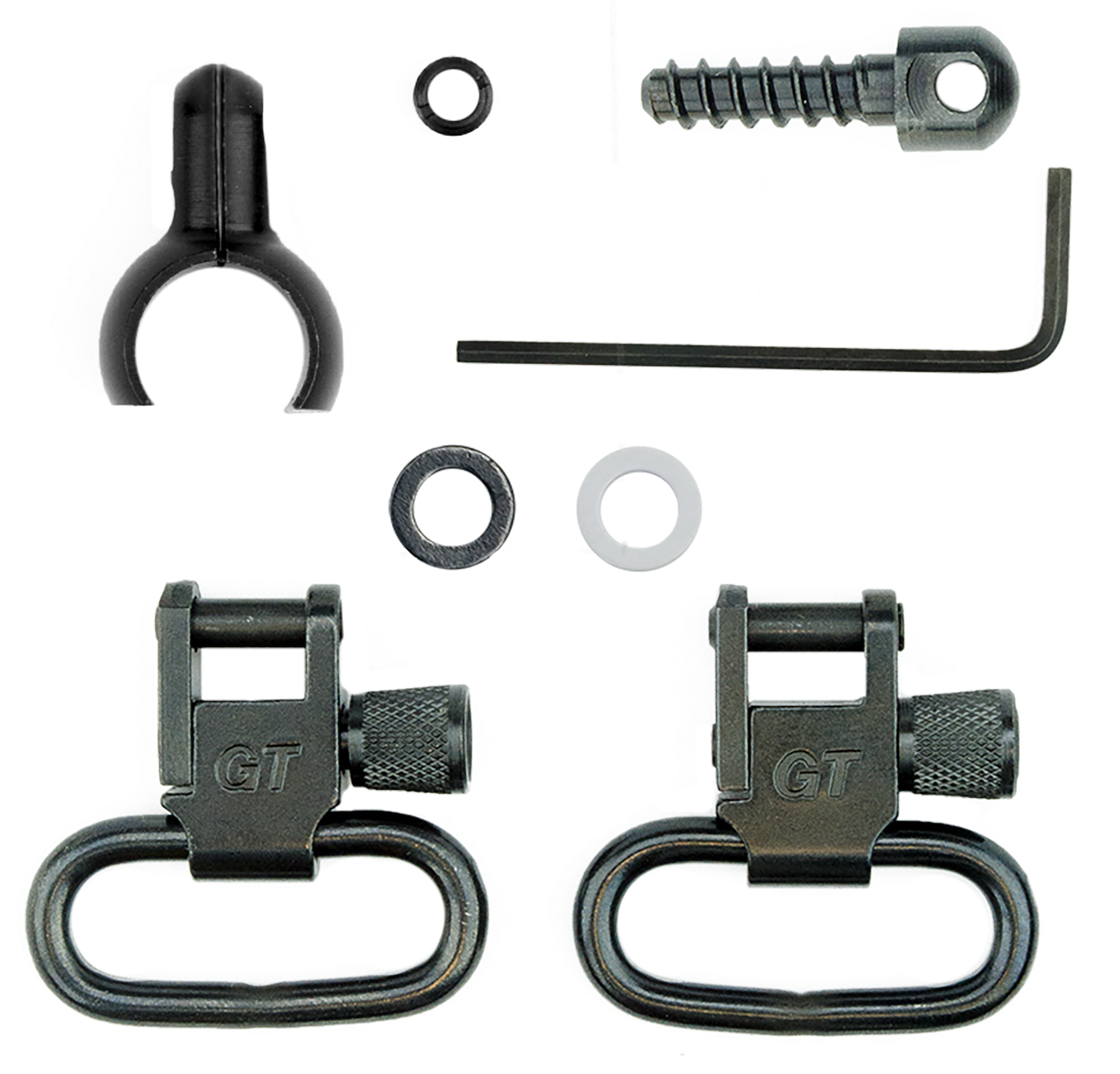 GrovTec US Inc GTSW43 Swivel Set Tube .630"-.675" 1" Black Steel Rifle