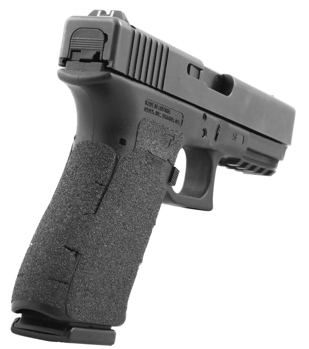 Talon Grips 380G Adhesive Grip Compatible w/Glock 17/19x/22/24/31/34/35/37/45/47 Gen5 w/Medium Backstrap, Black Textured Granulate