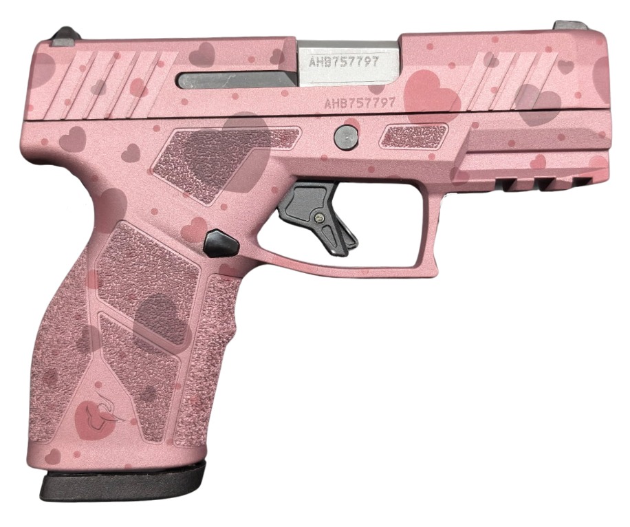 TAURUS GX2 HEARTS 9MM 3.38" PINK HEARTS SLIDE 2-13RD MAGS