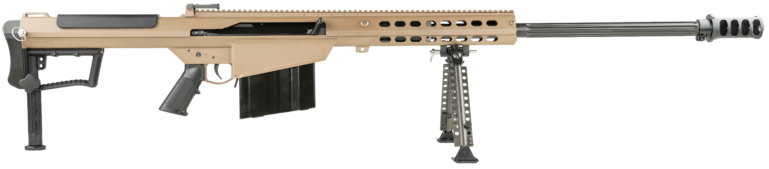 Barrett 18065 M107A1 50 BMG 29" 10+1 Flat Dark Earth Cerakote Flat Dark Earth Fixed with Sorbothane Recoil Pad Stock Black Polymer Grip