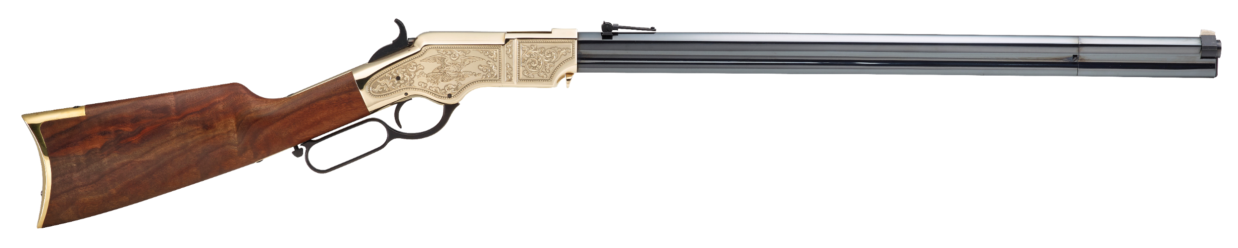 Henry H011D3 Original Deluxe 3rd Edition Full Size 44-40 Win 13+1 24.50" Blued Octagon Barrel, Brass Polished Brass Receiver, Fancy American Walnut Wood Stock Ambidextrous