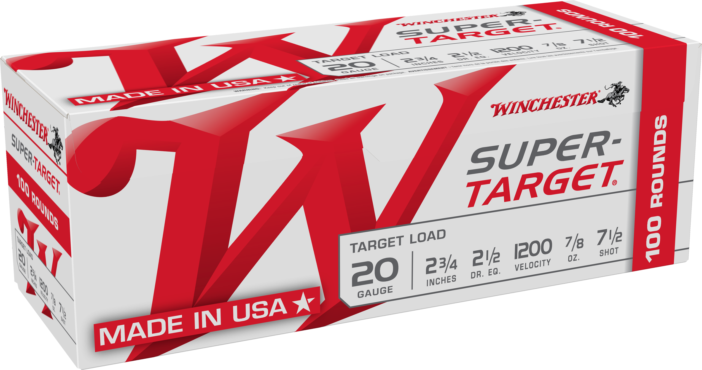Winchester Ammo TRGT207VP Super-Target  20Gauge 2.75" 7/8oz 7.5Shot 100 Per Box/2 Case