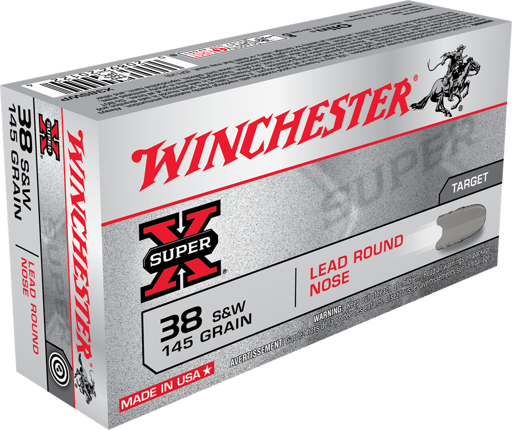 WINCHESTER 38S&W 145GR RN LED SPRX