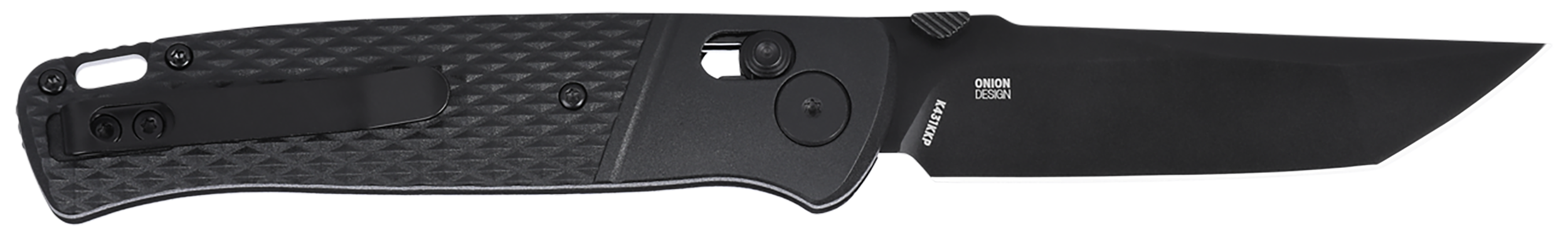 CRKT K431KKP Counterpart EDC 3.31" Folding Tanto Plain Black Oxide D2 Steel Blade, Black Textured GRN Handle