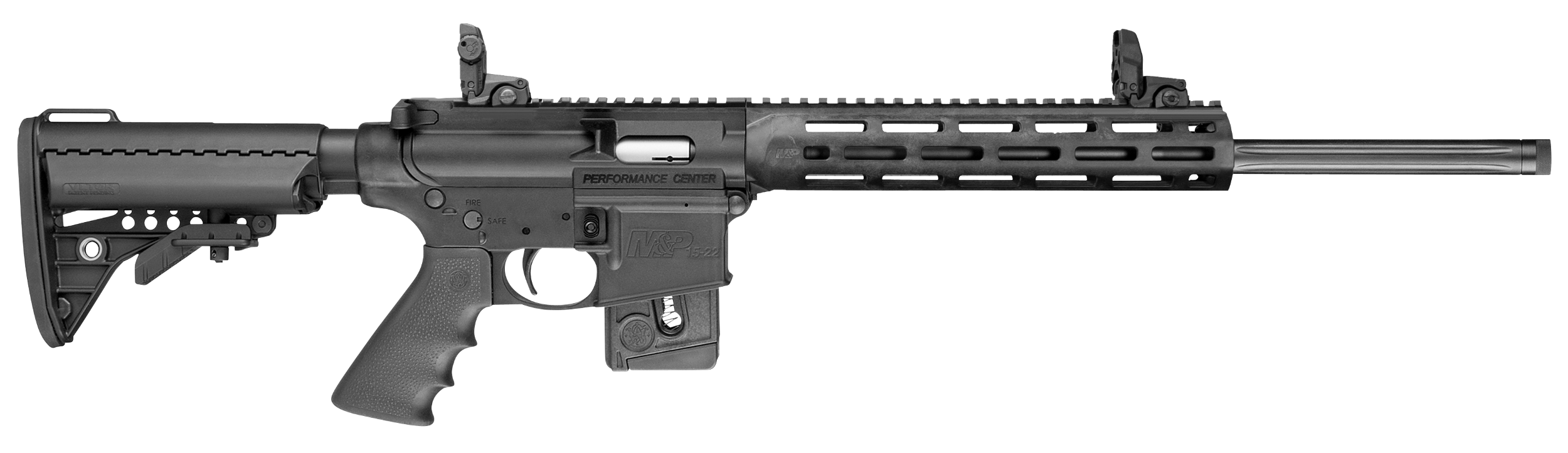 Smith & Wesson 10205 M&P15 Performance Center Sport 22 LR 10+1 18" Threaded Barrel, Vltor Adjustable Stock, Magpul Folding MBUS Sights, Match Grade Precision Barrel,Chamber & Trigger, Hogue Grip, Opt