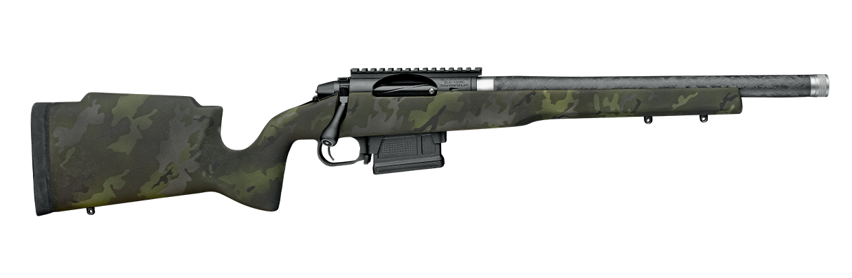 Proof Research 151396 Elevation MTR 2.0 6.5 PRC 3+1 20" Carbon Fiber Match Grade Threaded Barrel, Black Receiver w/Picatinny Rail, Midnight Camo Proof Fixed Carbon Fiber Stock, Right Hand