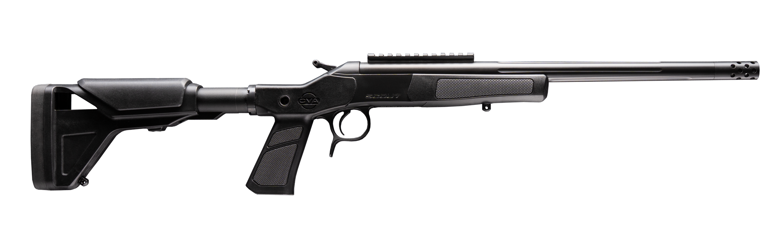 CVA CR4434XP Cascade XP-SB SBR 223 Rem 1rd 16.50" Matte Fluted Threaded Barrel Matte Stainless Steel Receiver Picatinny Rail Receiver Graphite Black Adj Buffer Tube Synthetic Stock Black Grip