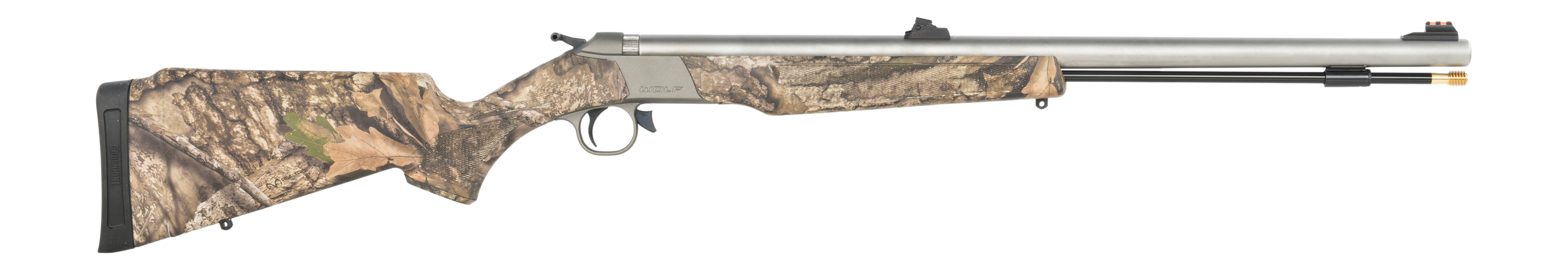 CVA PR2120S Wolf  50 Cal 24" Stainless Single Shot Barrel, Stainless Drilled & Tapped Stainless Steel Receiver, Adjustable Realtree APX Synthetic Stock