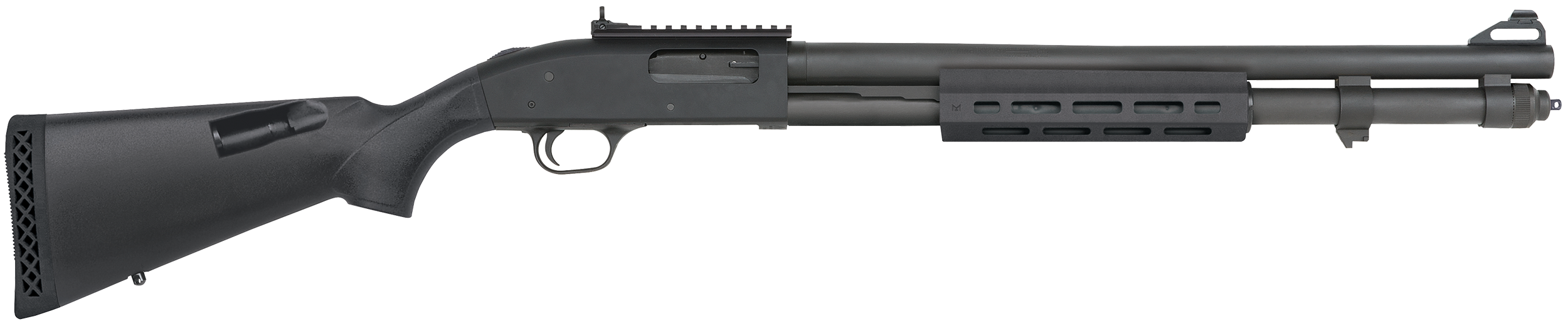 Mossberg 50768 590A1 Tactical 12 Gauge 3" 8+1 20" Cylinder Bore Barrel Black Rec with XS Ghost Ring Sights Black Fixed with Storage Compartment Stock Right Hand Includes M-LOK Handguard