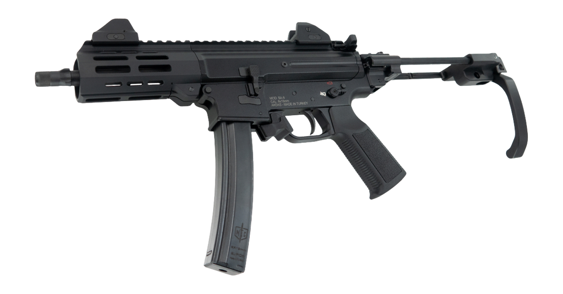 MAC 12755002 IX  9mm Luger 6.50" Black Anodized Threaded Barrel & Receiver w/Picatinny Rail, M-LOK Handguard, Black Polymer Tailhook Retractable Brace