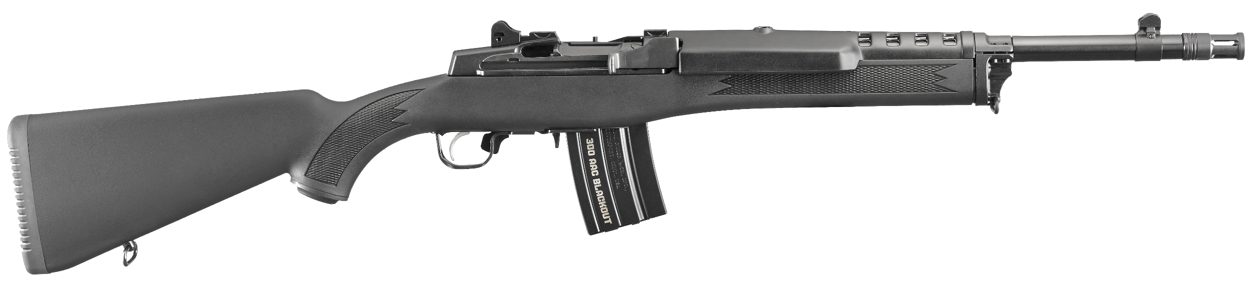 Ruger 5864 Mini-14 Tactical 300 Blackout 20+1 16.12" Blued Threaded Barrel, Blued Drilled & Tapped Steel Receiver, Black Synthetic Fixed Stock, Right Hand