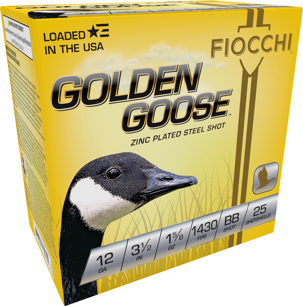 Fiocchi 1235GGBB Golden Goose  12Gauge 3.50" 1 5/8oz BBShot 25 Per Box/10 Case