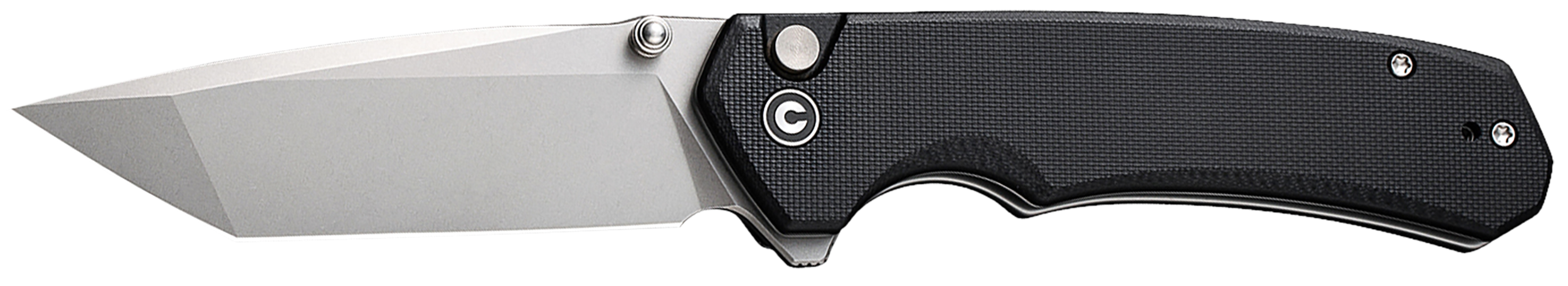 Civivi Knives C19059C-1 Brazen 3.46" Folding Tanto Plain Stonewashed D2 Steel Bladen Black Textured G10 Handle