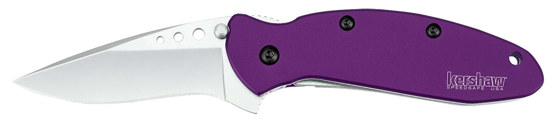 Kershaw 1620PUR Scallion  2.40" Folding Drop Point Plain Bead Blasted 420HC SS Blade Purple Anodized Aluminum Handle Includes Pocket Clip