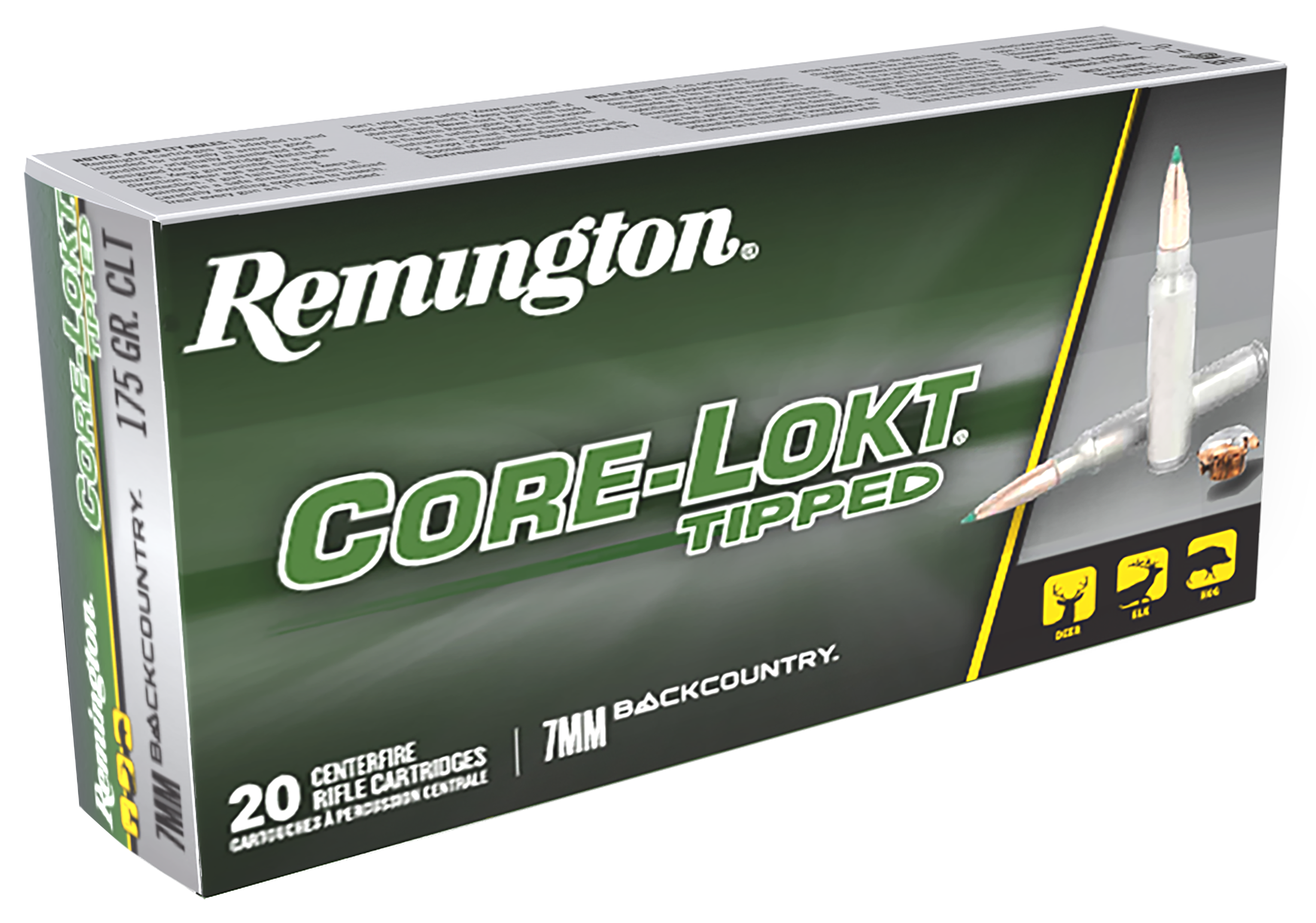 Remington Ammunition 28989 Core-Lokt Tipped  7mmBC 175gr 20 Per Box/10 Case