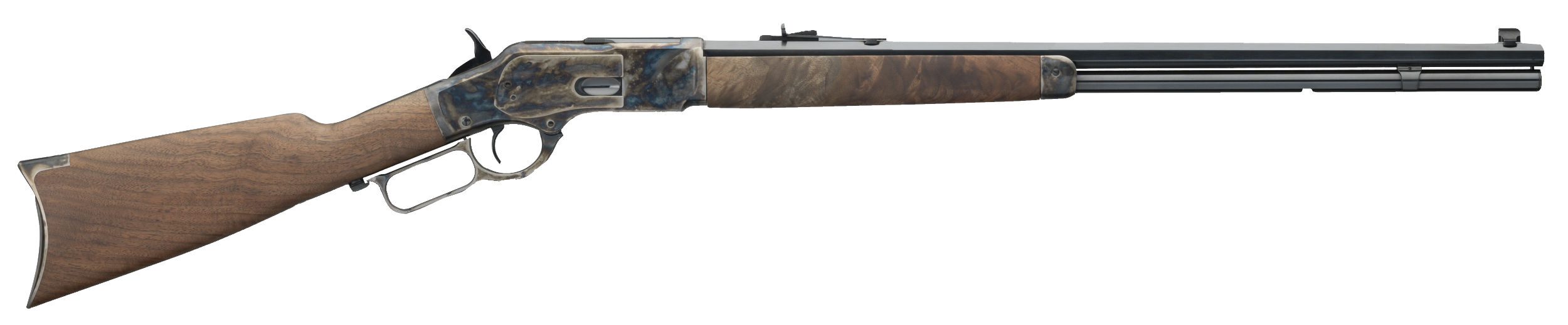 Winchester Guns 534217140 Model 1873 Sporter 44-40 Win 13+1 Cap 24" Octagon Barrel Color Case Hardened Rec Satin Oiled Walnut Fixed Straight Grip Stock Right Hand (Full Size)