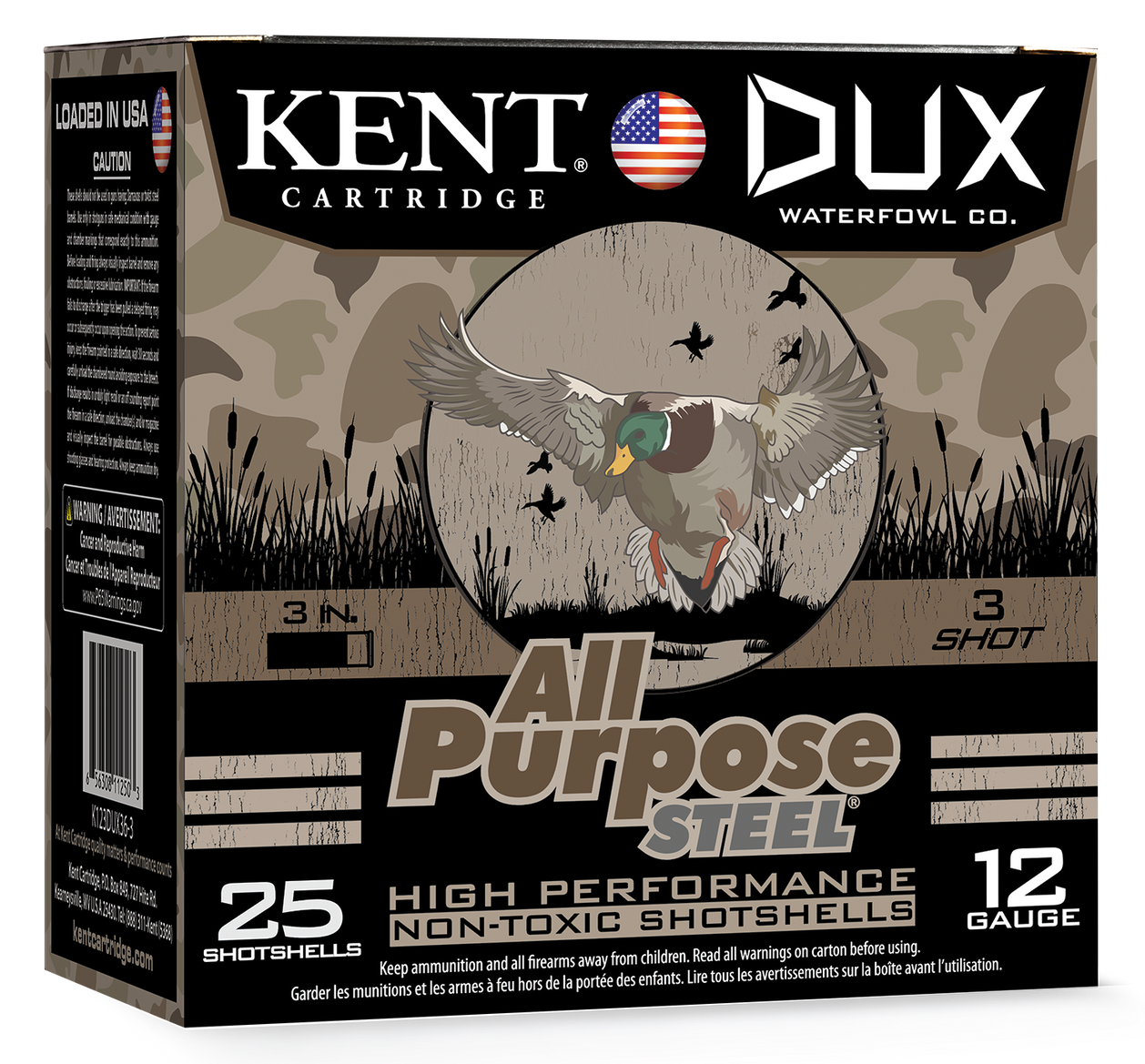 Kent Dux 12 GA 3" #3 Steel Waterfowl Load 100rd Box