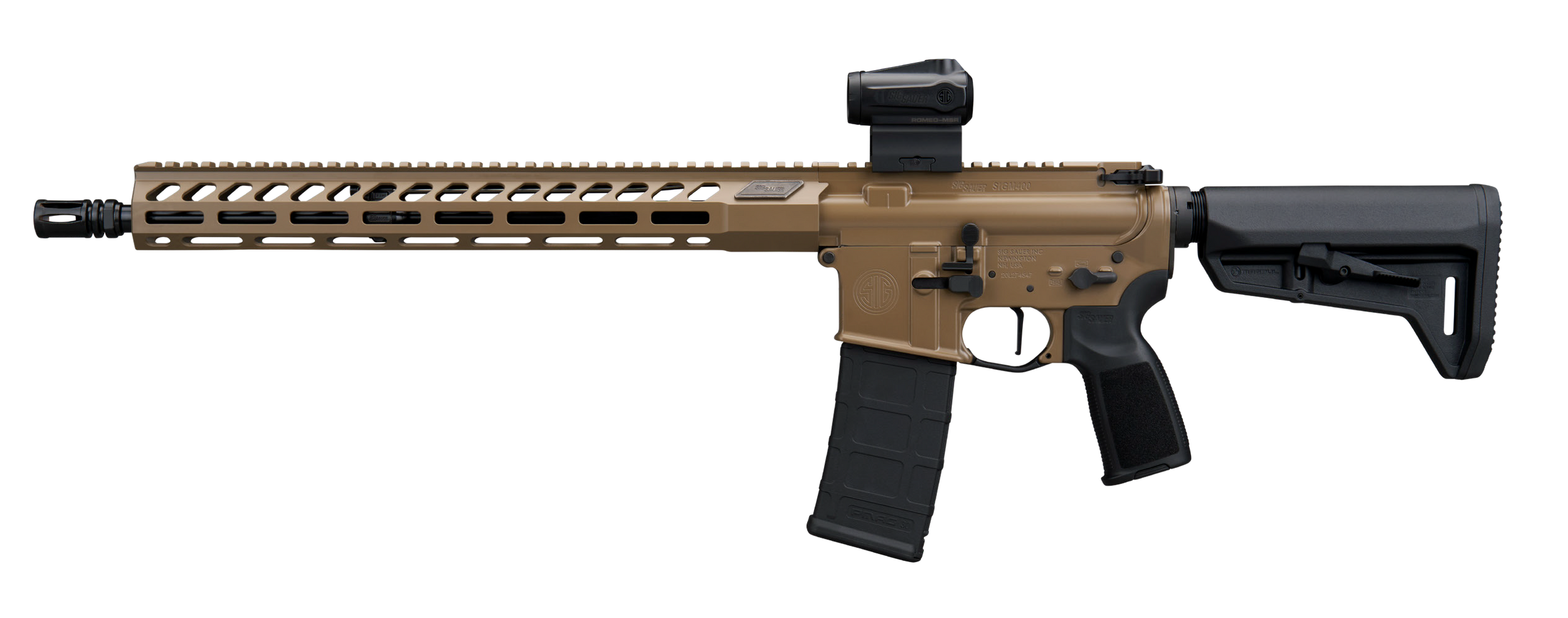 Sig Sauer RM400556N16BFORGEFDE M400 Forge 5.56 NATO 30+1 16" Flat Dark Earth Cerakote Alloy Receiver w/Picatinny Rail, M-LOK Handguard, Magpul SL-K Black Polymer Stock, Black Polymer Grip, Sig ROMEO M
