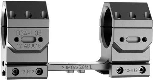 AUDERE SCOPE MOUNT ADVERSUS 34MM HIGH 20MOA BLACK