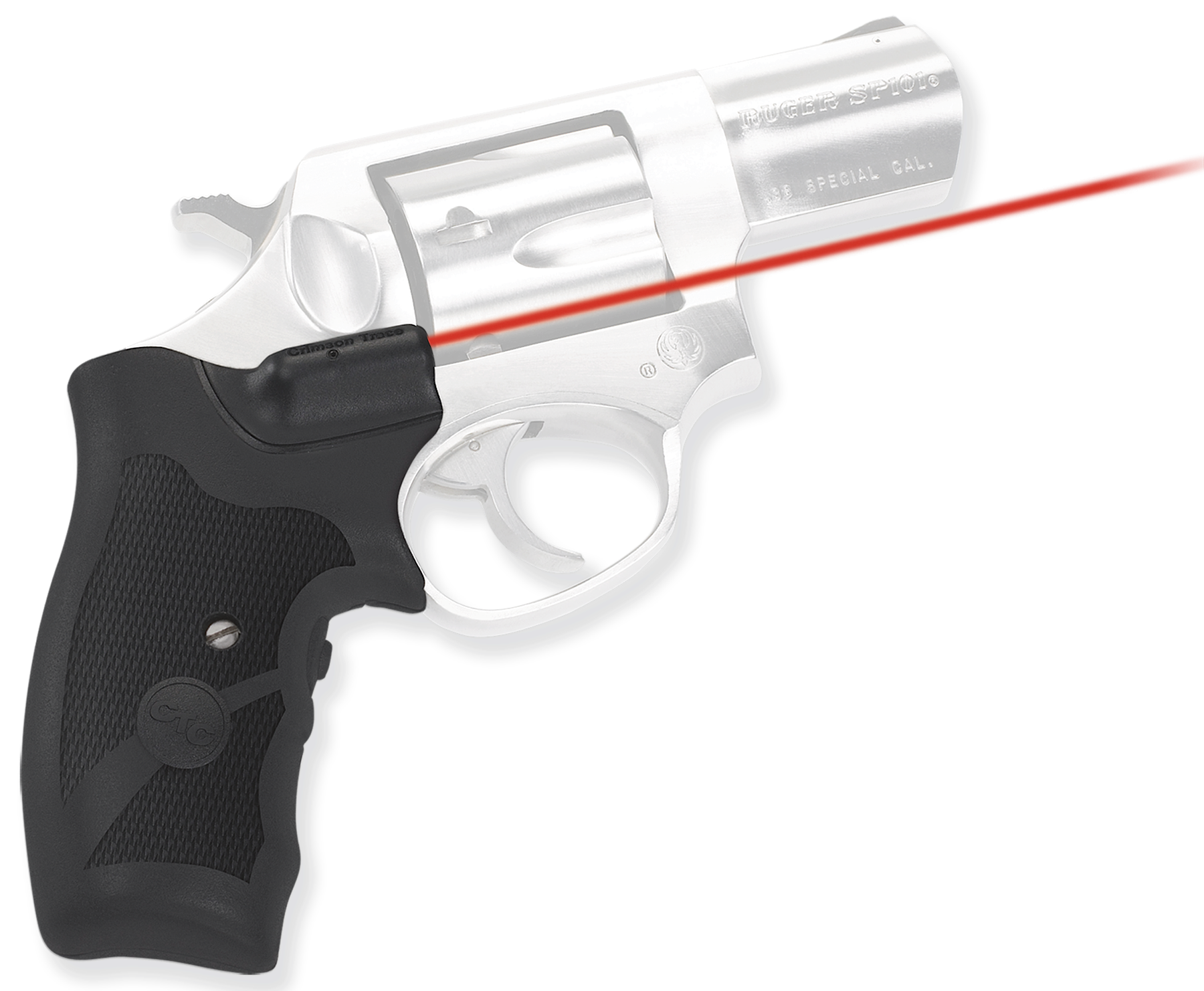 Crimson Trace 0119501 Lasergrips Fits Ruger SP101, Red Laser 633nM Wavelength 5mW Output, Black Polymer