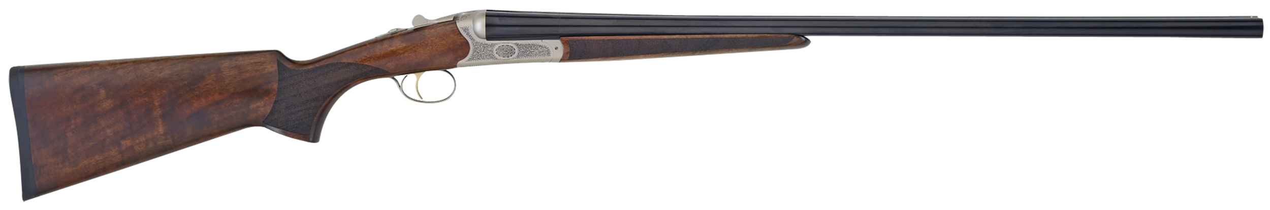 TriStar 38116 Bristol SxS Full Size 16 Gauge Break Open 3" 2rd 28" Blued Side By Side Barrel, Nickel Engraved w/24K Gold Inlay Steel Receiver, Fixed Oiled Turkish Walnut Stock, Right Hand