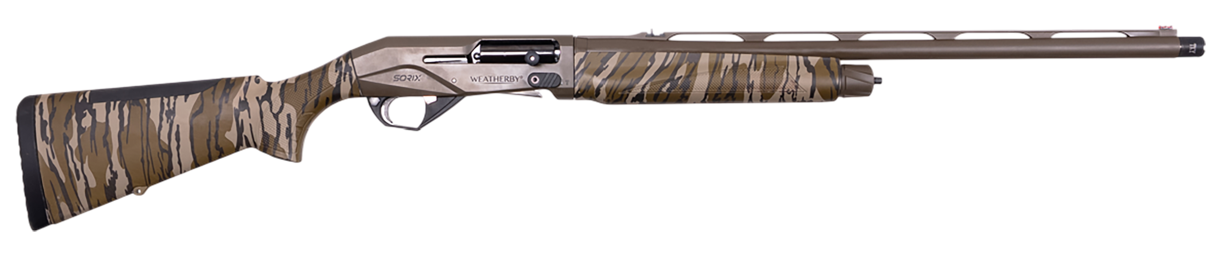 Weatherby XTB1224SMG Sorix Turkey Compact 12 Gauge Semi Auto 3.50" 2+1 24" Burnt Bronze Cerakote Vent Rib Barrel & Drilled & Tapped Receiver, Fixed Mossy Oak Bottomland Synthetic Stock, Ambidextrous