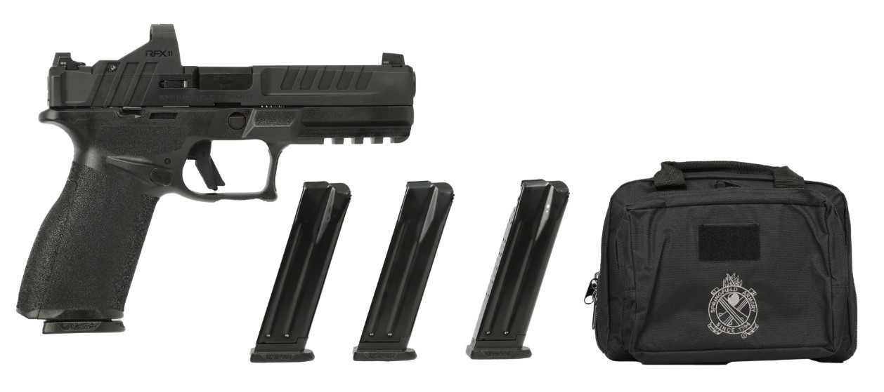 dSPRINGFIELD ARMORY ECHELON 4.5" 9MM 3 DOT TRITIUM GEAR UP 25 5-15RD MAG RANGE BAG VIIAN GRN OPTIC