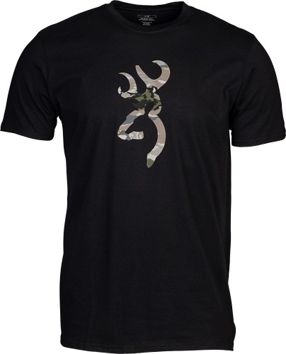 BROWNING SS T-SHIRT CAMO BUCKMARK BLACK/OVIX LARGE