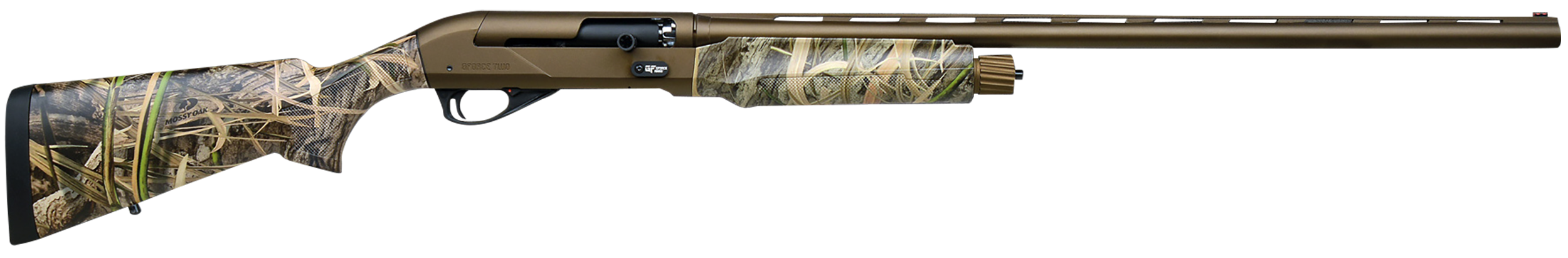 Gforce Arms GFTWO1228MO2 Two  12 Gauge Semi-Auto 3" 28" Bronze Cerakote Vent Rib Barrel, Bronze Cerakote Receiver, Adj Shim Mossy Oak Habitat Synthetic Stock