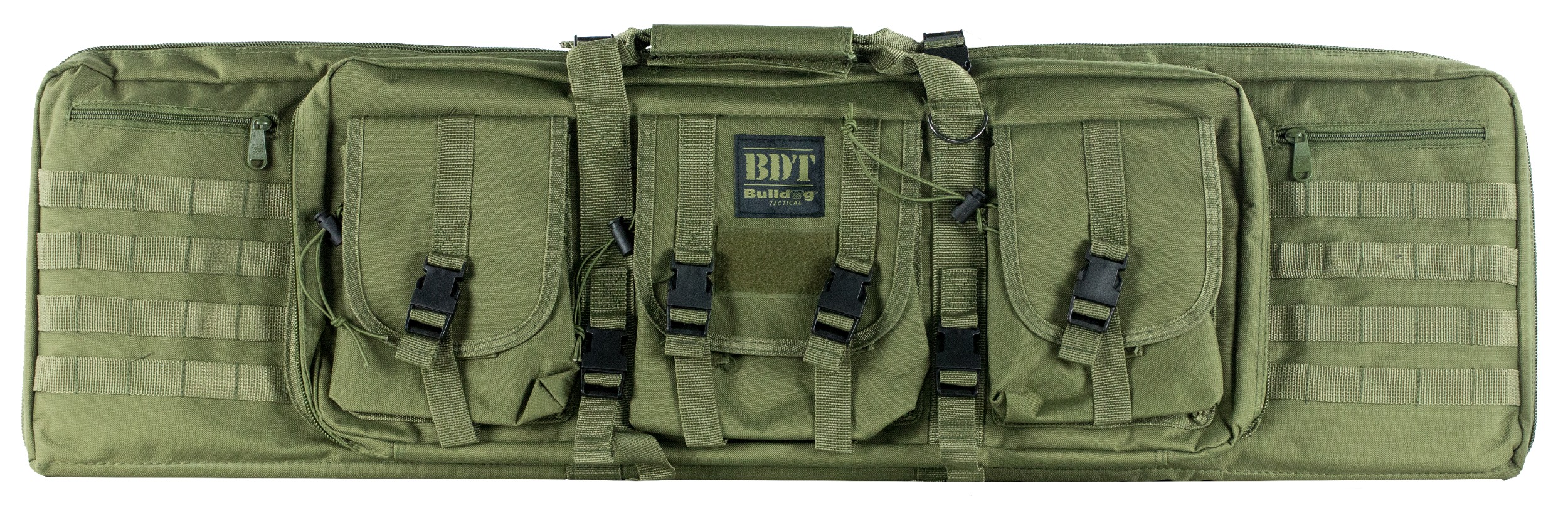 Bulldog BDT6043G BDT Tactical Double 43" Green Nylon, 3 Accessory Pockets, Deluxe Padded Backstraps Lockable Zippers, Padded Internal Divider