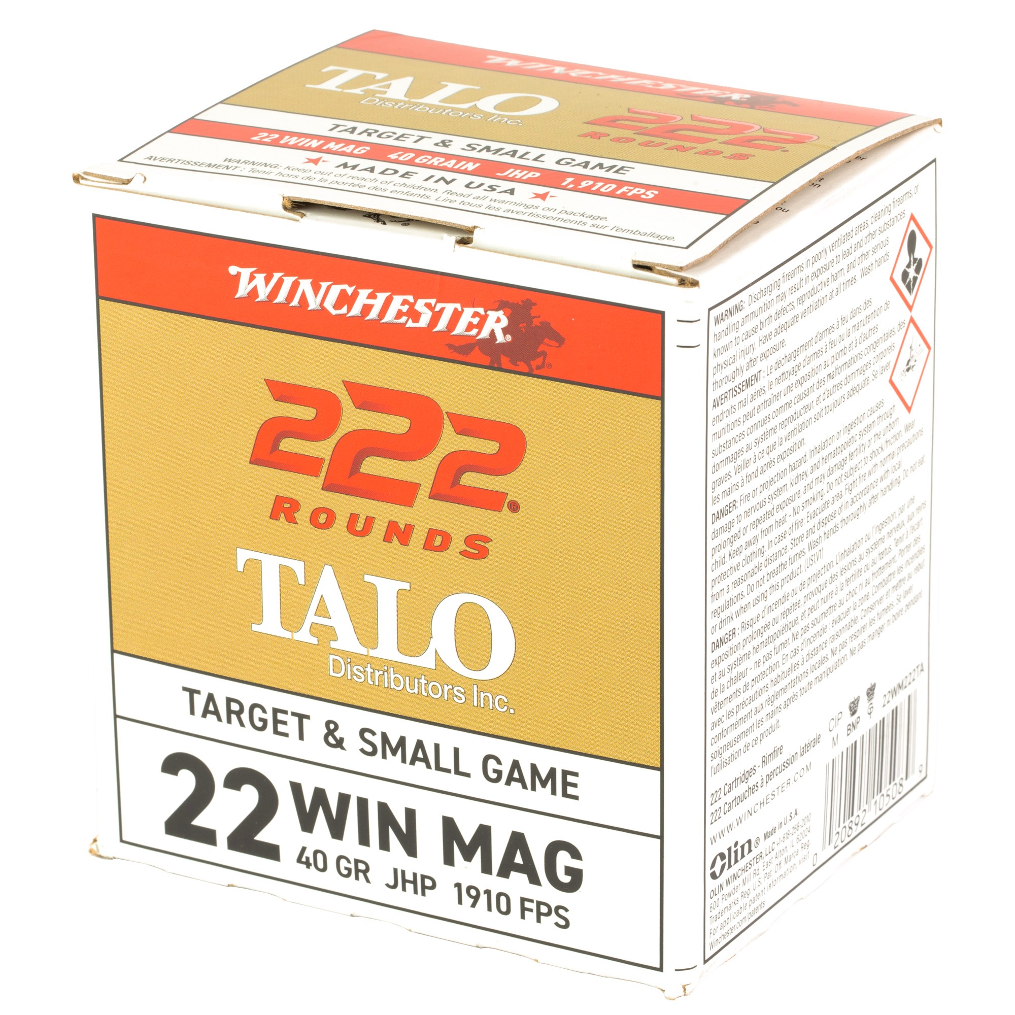 WIN TALO 22WMR 40GR JHP 222/2220