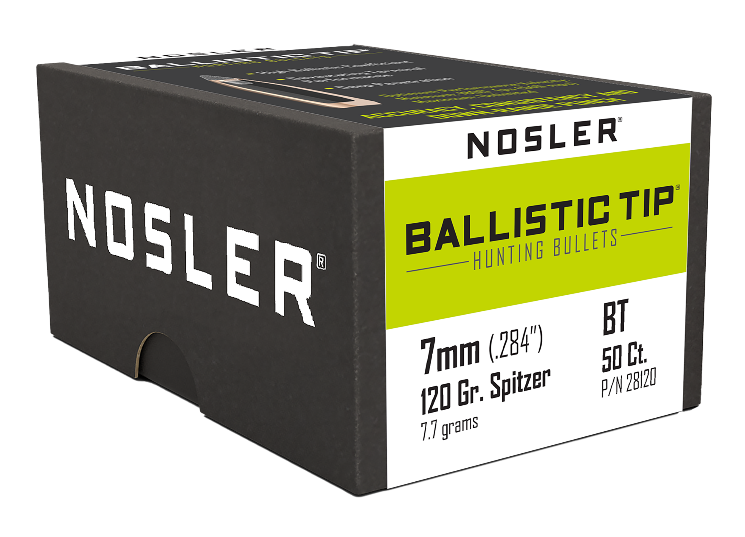 Nosler 28120 Ballistic Tip  7mm 120gr Spitzer 50/Box
