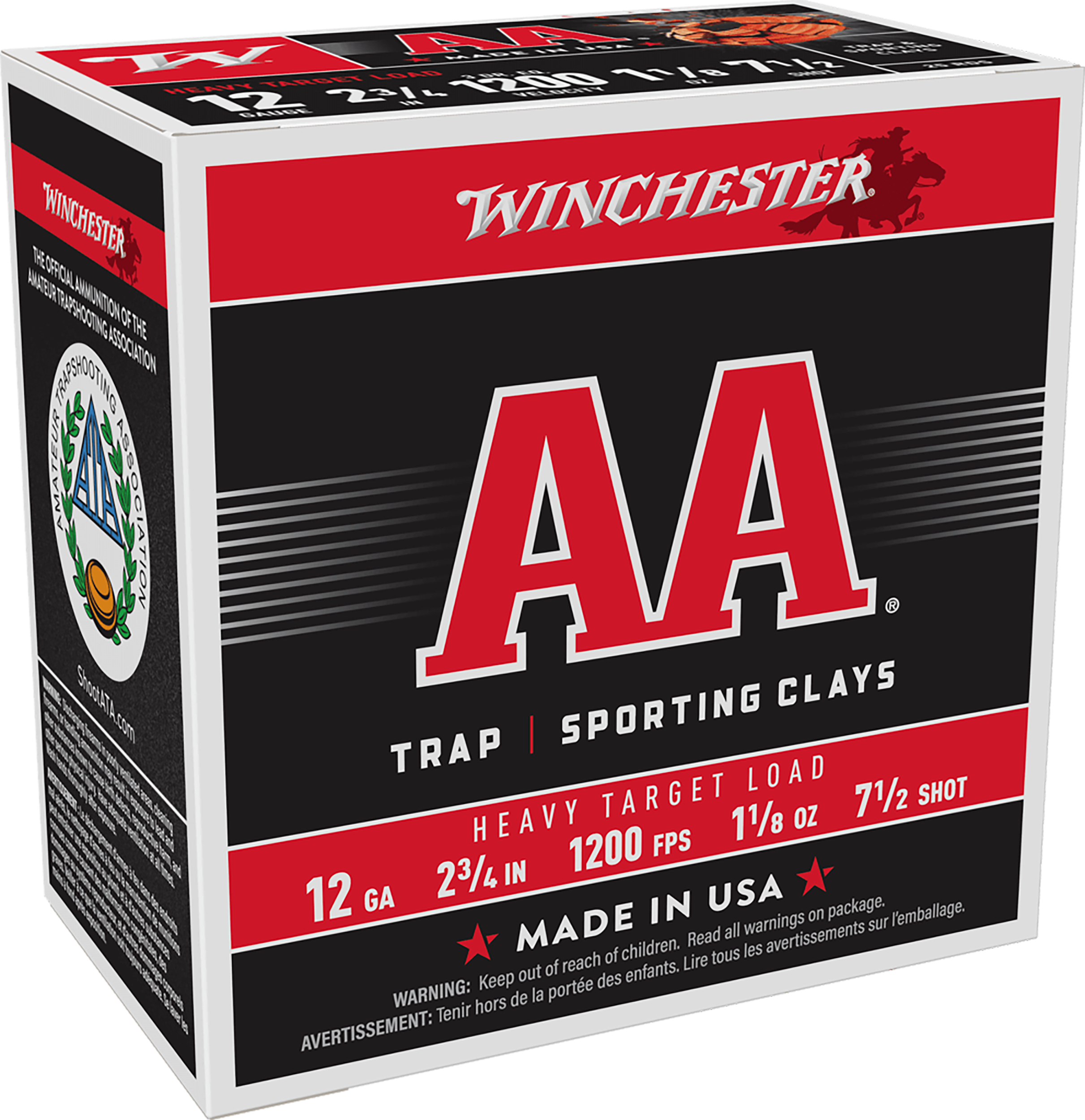 Winchester Ammo AAM127 AA Heavy 12Gauge 2.75" 1 1/8oz 7.5Shot 25 Per Box/10 Case
