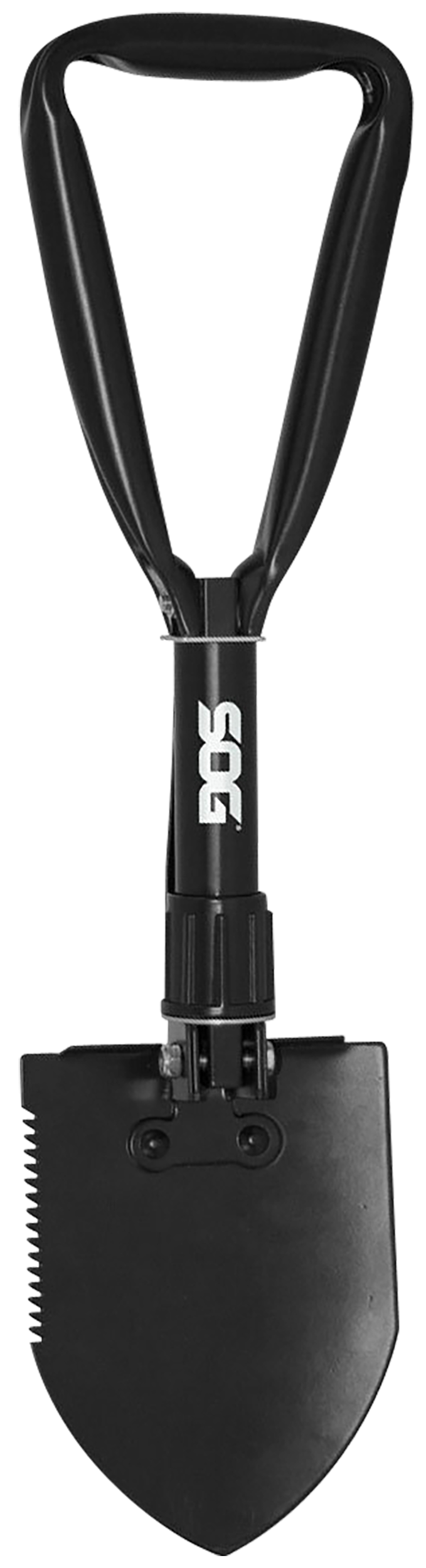 S.O.G SOGF08N Entrenching Tool  Folding Shovel Plain/Serrated Blade Black Powder Coated High Carbon Steel Handle 18.25" Long Includes Sheath