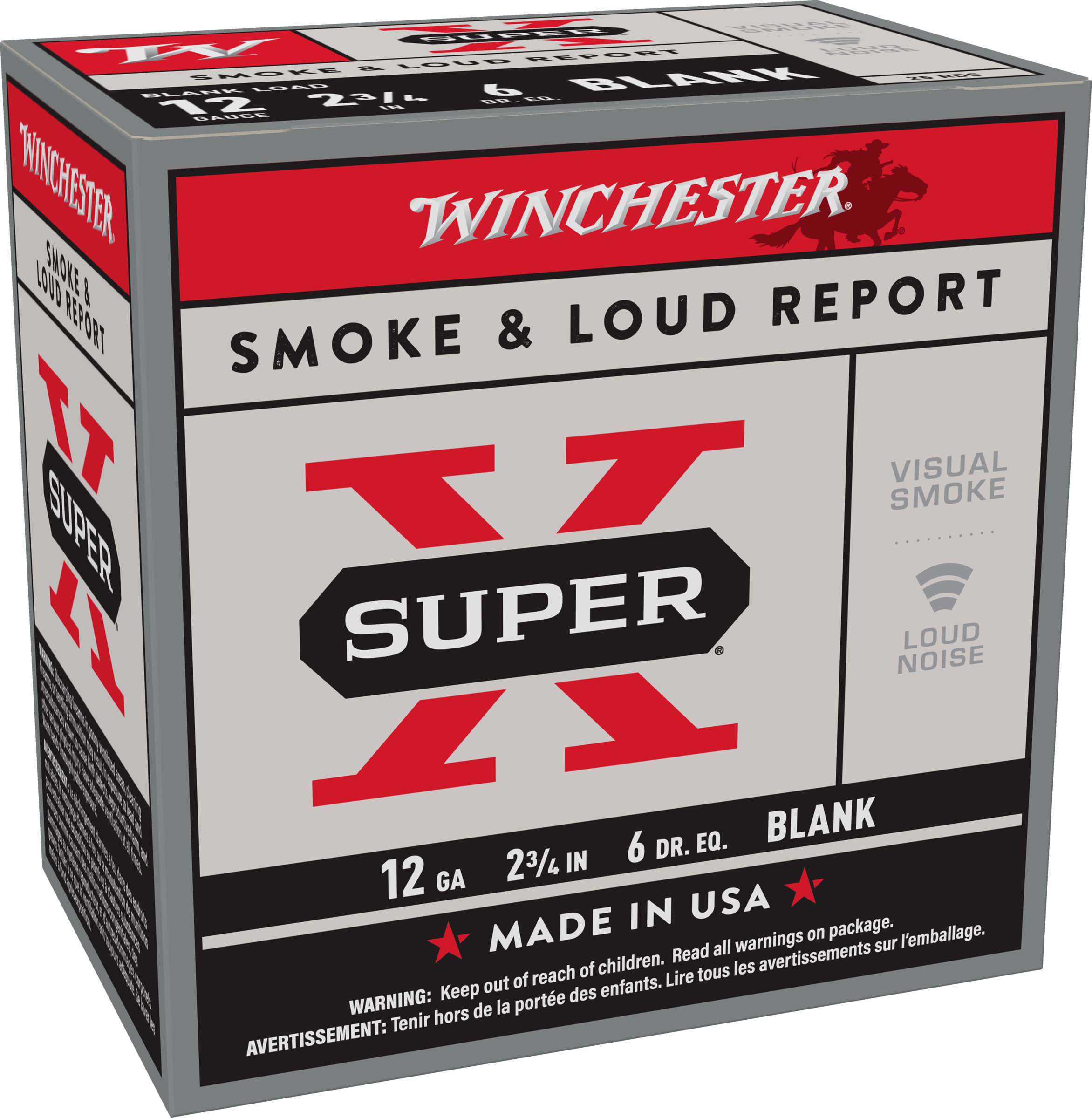 Winchester Ammo XBP12W Super X Blank 12Gauge 2.75" 25 Per Bx/10 Case