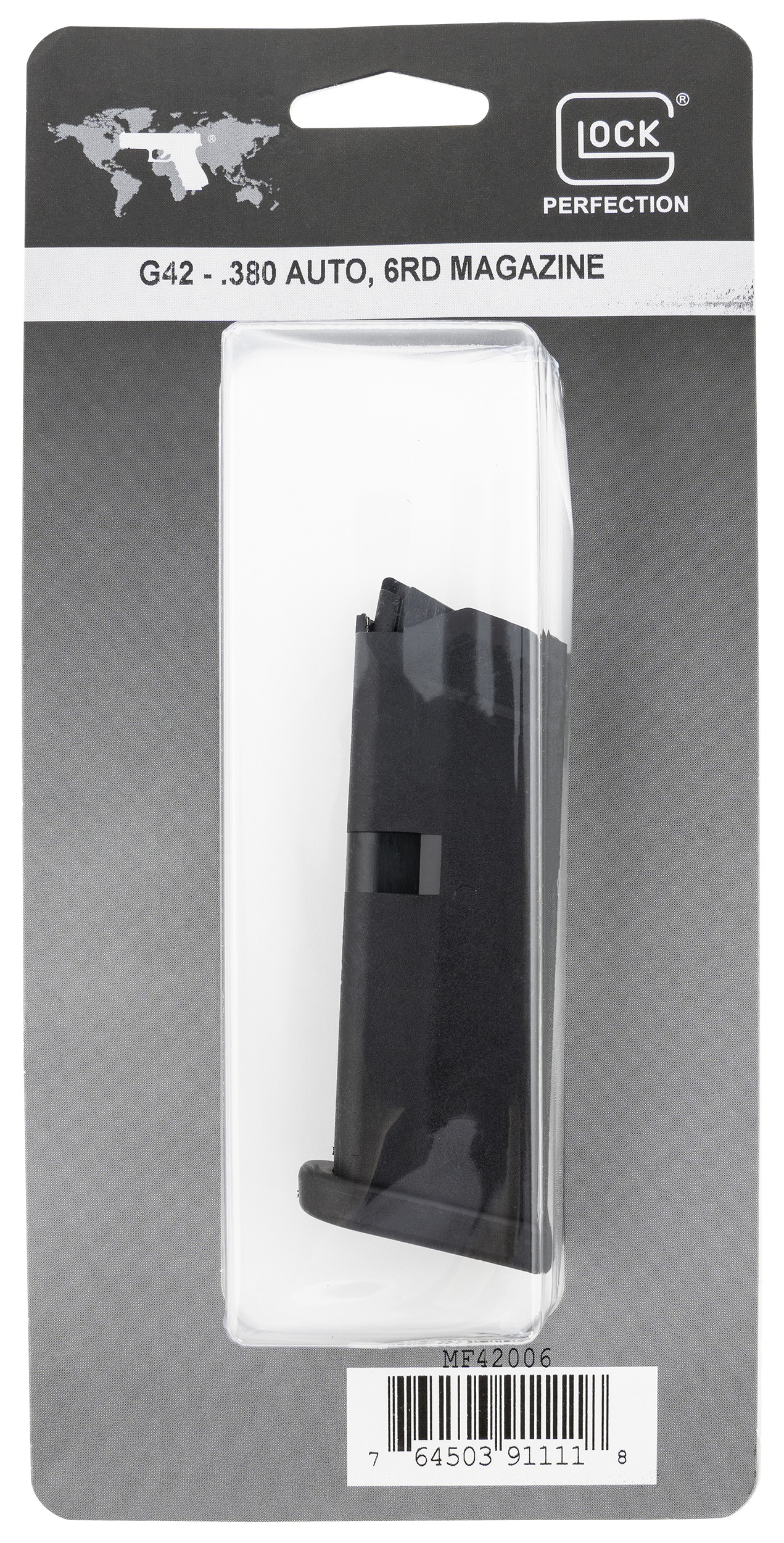 Glock MF42006 G42  6rd 380 ACP Black Polymer